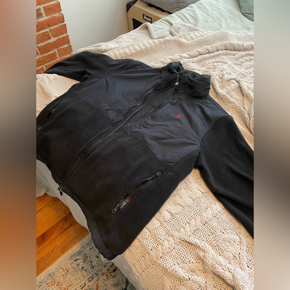 Black fleece full zip jacket.